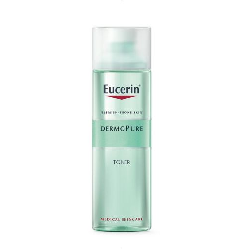 Eucerin DermoPure 200ml, tonik za negu i čišćenje masne kože lica sklone upalama i pojavi akni. Deluje komedolitički i antibakterijski, koža je osvežena i meka.