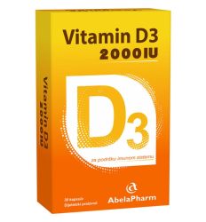 Abela pharm Vitamin D3 2000 IU za normalnu funkciju imunog sistema, koštano-mišićnog sistema
