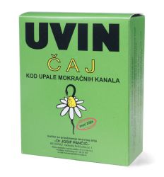 UVIN čajna mešavina preporučuje se: za olakšanje izmokravanja i ublažavanje bolova i grčeva prisutih kod upale mokraćnih kanala i bešike