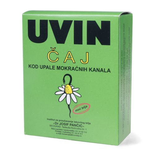UVIN čajna mešavina preporučuje se: za olakšanje izmokravanja i ublažavanje bolova i grčeva prisutih kod upale mokraćnih kanala i bešike