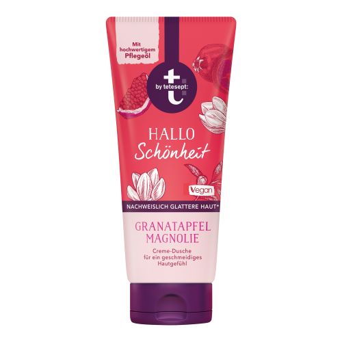 TETESEPT Hello Beauty 200ml gel za tuširanje sa narom i magnolijom. Za negu tela, održava prirodnu vlažnost kože i daje joj osećaj mekoće.