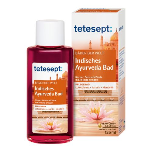 TETESEPT Indisches Ayurveda 125ml visoko koncentrovana kupka za telo na bazi lotosa,jasmina i bagremovog ulja.Za negu tela za opuštanje i osećaj mekane kože.