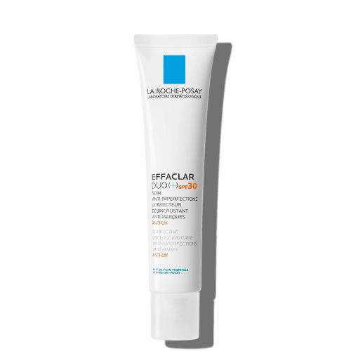 La Roche-Posay Effaclar Duo (+) SPF30 40 ml, za negu masne i problematične kože sklone aknama, koja štiti kožu od UV zraka i agresora iz životne sredine.