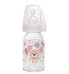 NIP staklena flašica sa silikonskom cuclom za čaj 125ml - Flasice za bebe