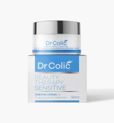 Dr Colić Sensitiv 50ml, Anti-age dnevna krema za negu kože lica. Sadrži hijaluronsku kiselinu neophodnu za  zdravo i zategnuto lice. Usporava proces starenja.
