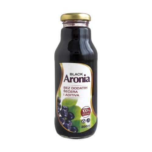Aronia Black je matični sok od aronije koji se dobija hladnim ceđenjem i pasterizacijom zrelih plodova aronije