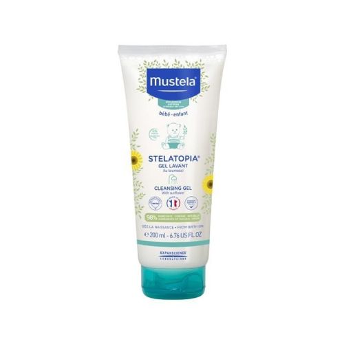 Mustela Stelatopia krema za tuširanje 200ml - za bebe i decu sa suvom kožom, sa kožom sklonu atopijama i ekcemima - kupanje novorodjencadi