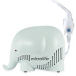 Pedijatrijski kompresorski inhalator Microlife NEB 410, u obliku slona, ima veliku brzinu raspršivanja, praktičan za put i jednostavan za upotrebu.