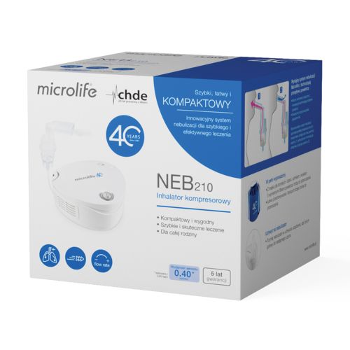 Kompresorski inhalator za celu porodicu Microlife Neb210 sa mogućnošću podešavanja brzine protoka, za individualni tretman, za maksimalno iskorišćen lek.