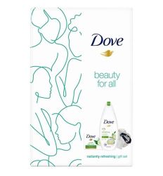 Kombinacija krastaca i zelenog čaja uz Radiantly refreshing Dove setu - Gel za tuširanje, sapun i mrežica za kupanje, daju osvežavajuću notu vašoj koži.