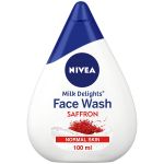 NIVEA krem mleko za pranje lica za normalnu kožu, Milk Delights Saffron 100 ml efikasna nega lica, čisti kožu, dajući joj zdrav sjaj i čistinu tokom celog dana