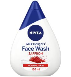 NIVEA krem mleko za pranje lica za normalnu kožu, Milk Delights Saffron 100 ml efikasna nega lica, čisti kožu, dajući joj zdrav sjaj i čistinu tokom celog dana