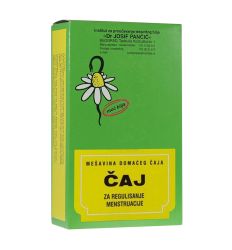 Kod neredovnih ciklusa, kao i nadutosti, bolova i grčeva Čaj za regulisanje menstruacije - čaj br.31 Institut Josif Pančić deluje umirujuće i reguliše ciklus.
