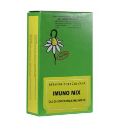 Čaj za održavanje imuniteta Imuno mix - čaj br.100 Institut Josif Pančić koristi se kod osoba koje su sklone čestim respiratornim i urinarnim infekcijama.