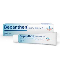 Bepanthen krem 5%, potpomaže kod blažih povreda na koži, kod procesa regeneracije kože i stabilizuje prirodnu funkciju kožne barijere. 