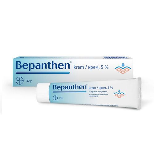 Bepanthen krem 5%, potpomaže kod blažih povreda na koži, kod procesa regeneracije kože i stabilizuje prirodnu funkciju kožne barijere. 