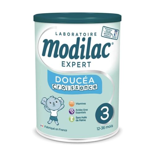 Modilac Doucéa 3 adaptirano mleko za bebe, za uzrast od 12 do 36 meseci, je mlečna formula sa laktoferinom specifično da zadovolji nutritivne potrebe odojčadi.