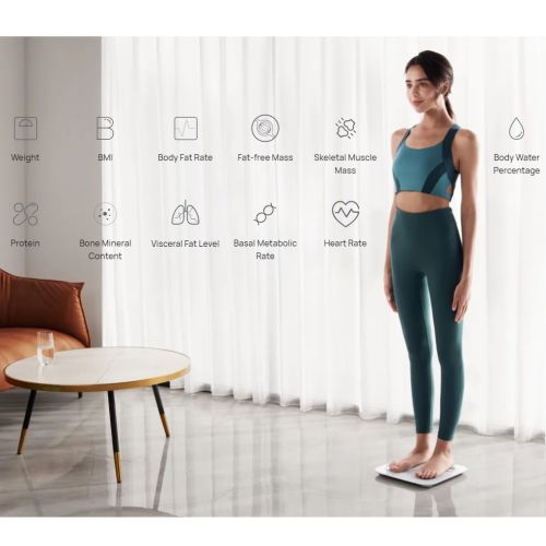 Huawei Mi Body Composition Scale 3, pametna vaga, poseduje 11 telesnih indikatora putem aplikacije Huawei Health app za detaljnu analizu sastava tela.
