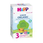 HIPP Organic 3 Junior, adaptirano mleko, namenjeno za bebe od 12 meseca života, sadrži proteine bez glutena, sa prirodnim kalcijumom.