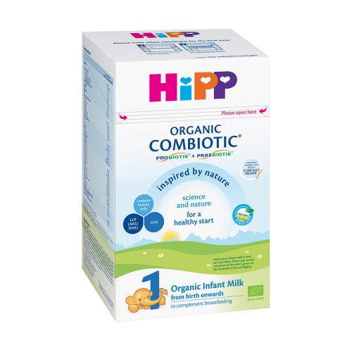 HIPP Organic Combiotic 1, mlečna formula iz organske proizvodnje, po uzoru na majčino mleko, namenjeo za uzrast odojčeta od rođenja.