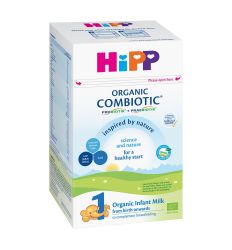 HIPP Organic Combiotic 1,pakovanje 300gr, mlečna formula iz organske proizvodnje, po uzoru na majčino mleko, namenjeo za uzrast odojčeta od rođenja.