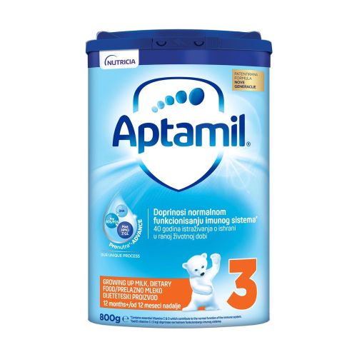 Aptamil 3 Easy pack, adaptirano mleko, u pakovanju od 800gr, namenjeno za decu stariju od 12. meseca života