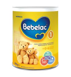 Bebelac 1, adaptirano mleko, namenjeno za bebe od rođenja do 6. meseca života, obogaćeno prebioticima, gvožđem i vitaminom D.