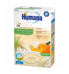 Humana bezmlečna instant kaša sa pirinčem i bundevom, za bebe nakon 6. meseca, bez dodatnog šećera, sa kalcijumom, gvožđem, vitaminom A, vitaminom C, vitaminom D i cinkom