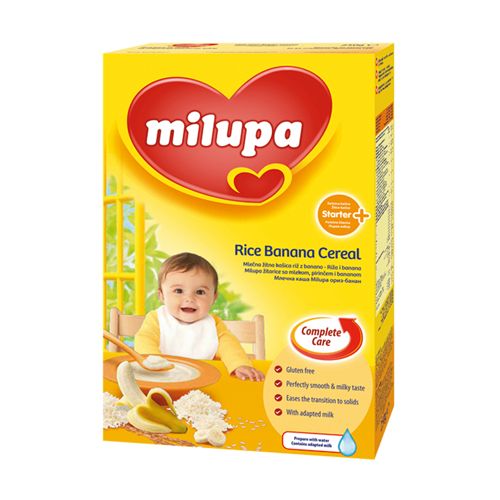 Milupa mlečna instant kaša sa bananom sa mlekom za odojčad, bez glutena. Savršeno gladak I mlečan ukus sa optimalnom količinom vitamina i minerala.