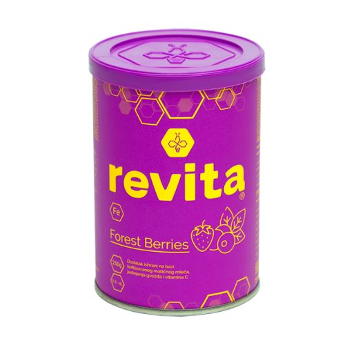 Revita Fe Forest Berries je dodatak ishrani napravljen na bazi liofiziranog matičnog mleča, dvovalentnog helatnog gvođa i vitamina C