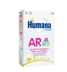 Humana AR (anti-regurgitacija) je specijalna mlečna formula za potrebe ishrane kod povećanog vraćanja želudačnog sadržaja (regurgitacije tj. bljuckanja). 