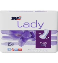 Seni Lady ulošci Plus 15kom namenjeni ženama sa urinarnom inkontinencijom, bez mirisa, hipoalergijski i imaju veliku moć upijanja.