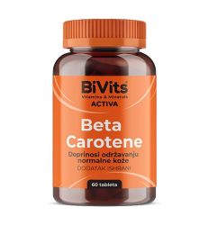 Bivits Activa Beta-Carotene,60 tableta formula od 6mg beta-karotena, prekursora vitamina A za održavanje normalnog čula vida, zaštitu i zdravlje kože i sluzokože