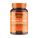 Bivits Activa vitamin C 1000 acerola,60 tableta, štiti ćelije od oksidativnog stresa; prirodni antihistaminik; za zdravu i normalnu funciju nervnog sistema.
