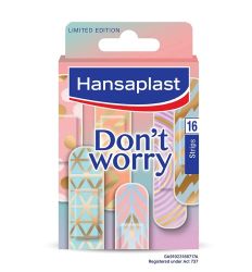Hansaplast Don't Worry u pakovanju od 16 komada, flasteri sa slikom pogodni za sve vrste manjih rana sa ne-lepljivim jastučićem koji štiti ranu.