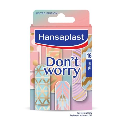 Hansaplast Don't Worry u pakovanju od 16 komada, flasteri sa slikom pogodni za sve vrste manjih rana sa ne-lepljivim jastučićem koji štiti ranu.