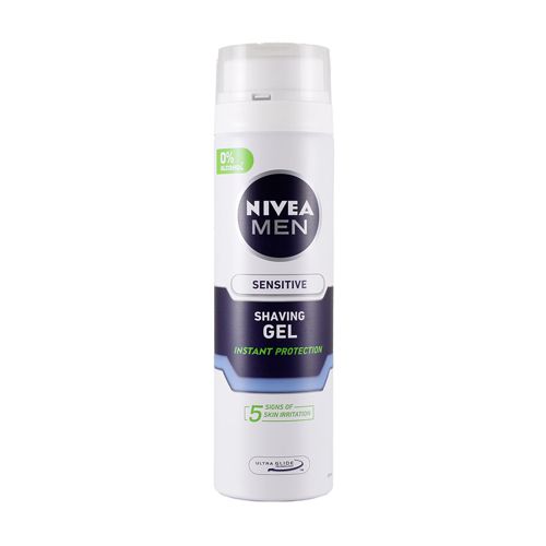 Nivea Men Sensitive gel za brijanje 200ml bez alkohola umiruje kožu sklonu iritacijama tokom brijanja. Možete poručiti online - Apoteka Živanović.