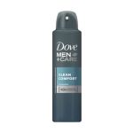 Dove Men Clean Comfort Antiperspirant u spreju 150ml sa diskretnim mirisom pruža 48-časovnu zaštitu od neprijatnih mirisa i pomaže u borbi protiv znojenja.