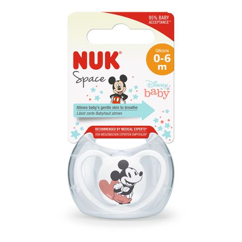 Nuk varalica silikon u kutiji Space Mickey Mouse 0-6m