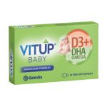 VitUp Baby twist-off kapsula sa vitaminom D3+DHA omega 30 za novorođenčad od 8. dana do navršene 3 godine.Za pravilan razvoj i imunitet deteta,vida,kosti i zuba