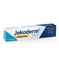 Jekoderm mast 50gr za negu kože lica i tela je mast na bazi ribljeg ulja koje je bogato vitaminom A neophodnim za pravilnu epitelizaciju. Umirije iritiranu kožu