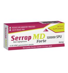 Serrap MD 120000 u kapsuli za bolove i otoke, efikasno pomože i kod reumatoidnog artritisa i osteoartritisa, fraktura i mnogih inflamatornih poremećaja.