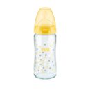 NUK staklena flašica First Choise + sa silikonskom cuclom 0-6m 240ml