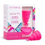 Intimia Lily Cup One menstrualna čašica, idealna za početnice, u online prodaji, nudi početnicama jednostavan prelaz u svet menstrualnih čašica.