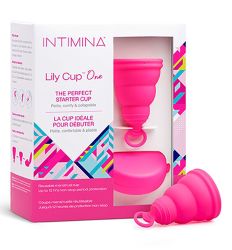 Intimia Lily Cup One menstrualna čašica, idealna za početnice, u online prodaji, nudi početnicama jednostavan prelaz u svet menstrualnih čašica.