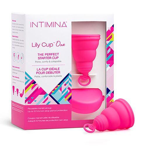 Intimia Lily Cup One menstrualna čašica, idealna za početnice, u online prodaji, nudi početnicama jednostavan prelaz u svet menstrualnih čašica.