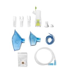 Set rezervnih delova za Norditalia inhalator u online prodaji, Apoteka Živanović sadrži posudu za lek, masku za decu i odrasle, nastavak za usta i nos i crevo.