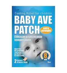 Ave Baby Patch osvežavajući flasteri za čelo sa efektom hlađenja, pogodan za bebe i decu sa blago povišenom temperaturom, čak i do 8 nakon lepljenja.