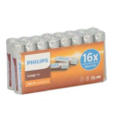 Philips LongLife baterije AAA R03 16 komada 1,5V, sa tehnologijom cink hlorida garantuje dug radni vek baterije do 3 godine.