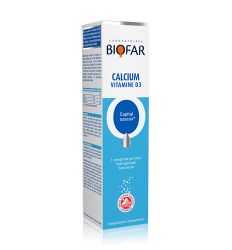 Biofar šumeće tablete kalcijum i vitamin D3 kompleks kao dodatak ishrani, obezbedjuje dovoljne količine vitamina D i kalcijuma za zdravlje kostiju i zuba.